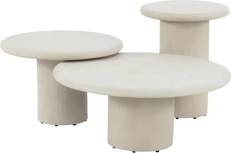 4 Seasons Outdoor Hampton mortex loungetafel met rond blad Ø 80 cm SALE Loungetafel beige weerbestendig