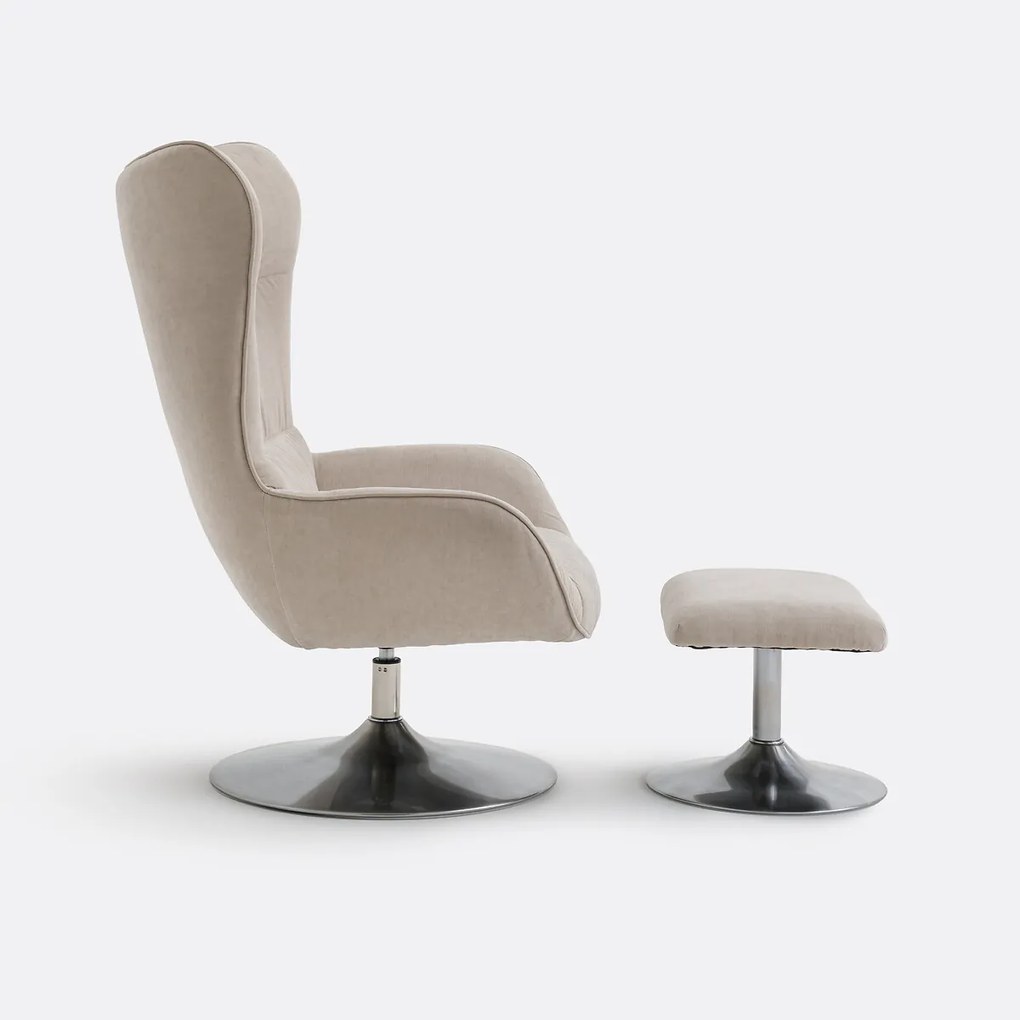 Draaibare fauteuil en voetensteun Oriana