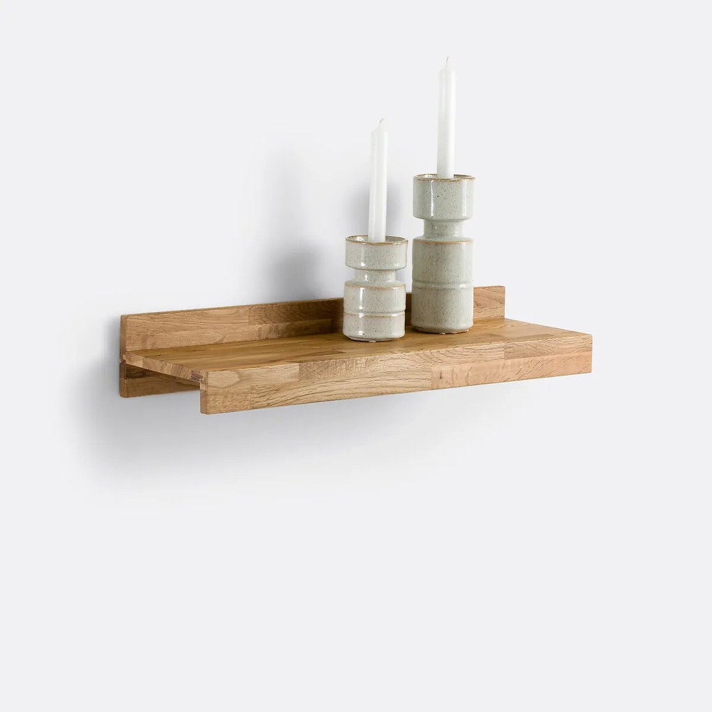 Wandplank in massief eik, 60 cm, Hiba