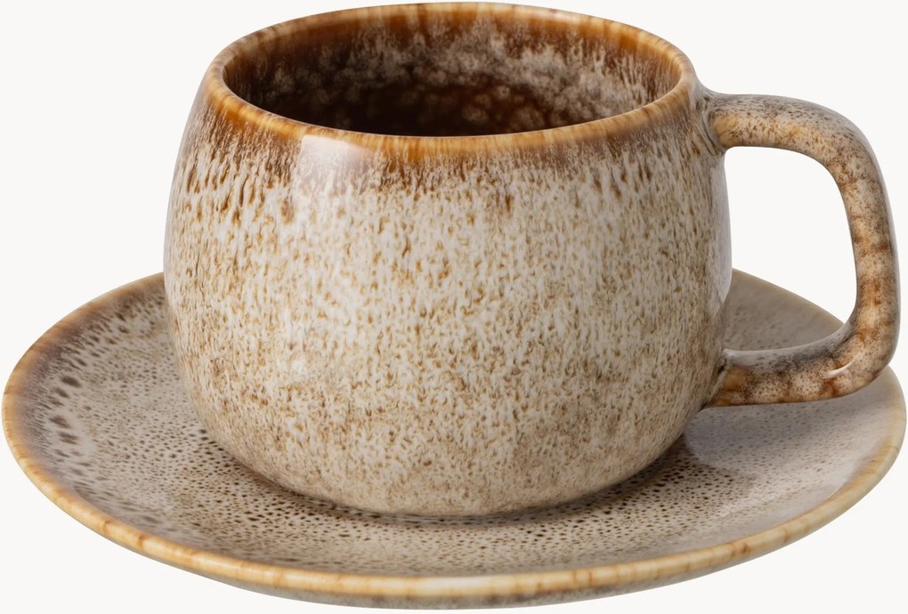 Porseleinen koffiekopjes Berna met schoteltjes, 4-delig