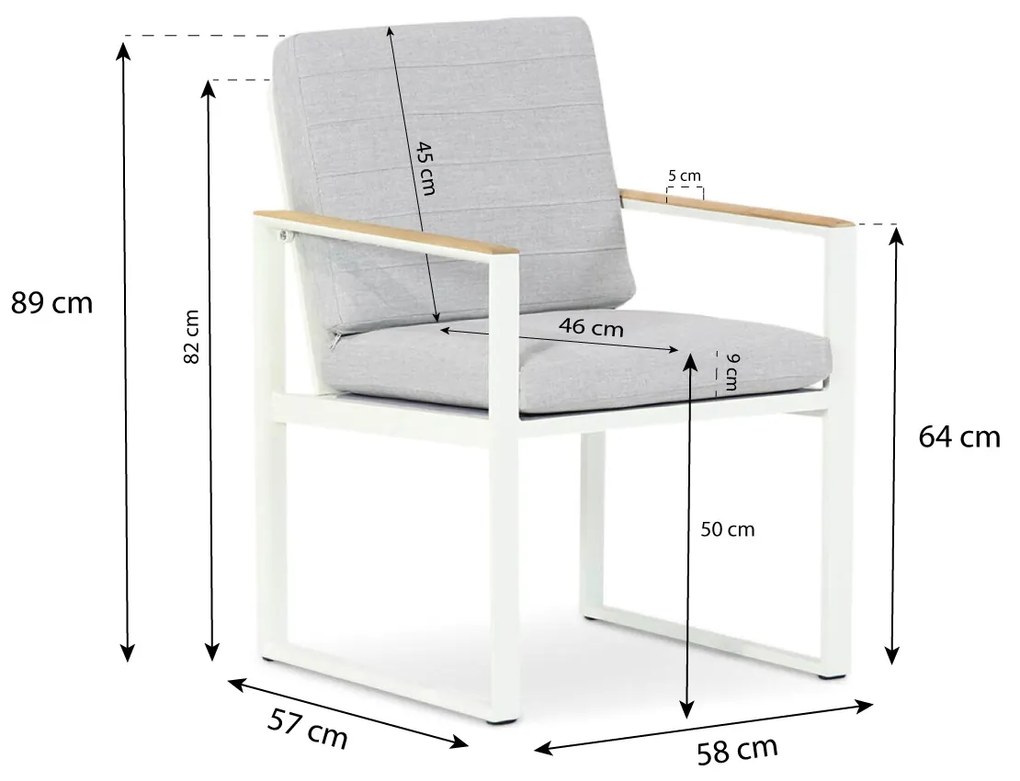 Tuinset  160 cm Outdoor textiel Grijs Santika Furniture Soray