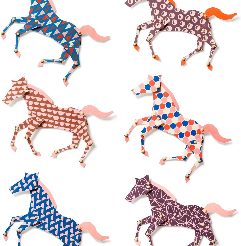 Studio Ditte Paarden behang - rennende paarden