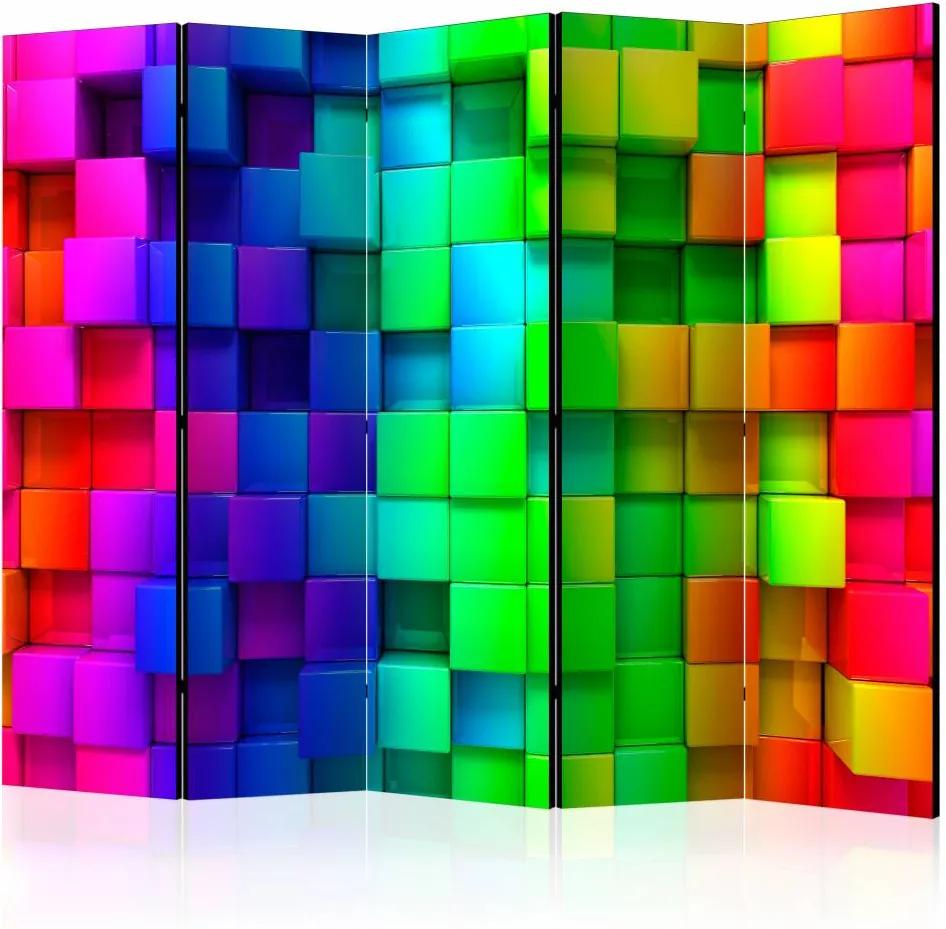 Vouwscherm - Kleurrijke blokken 225x172cm