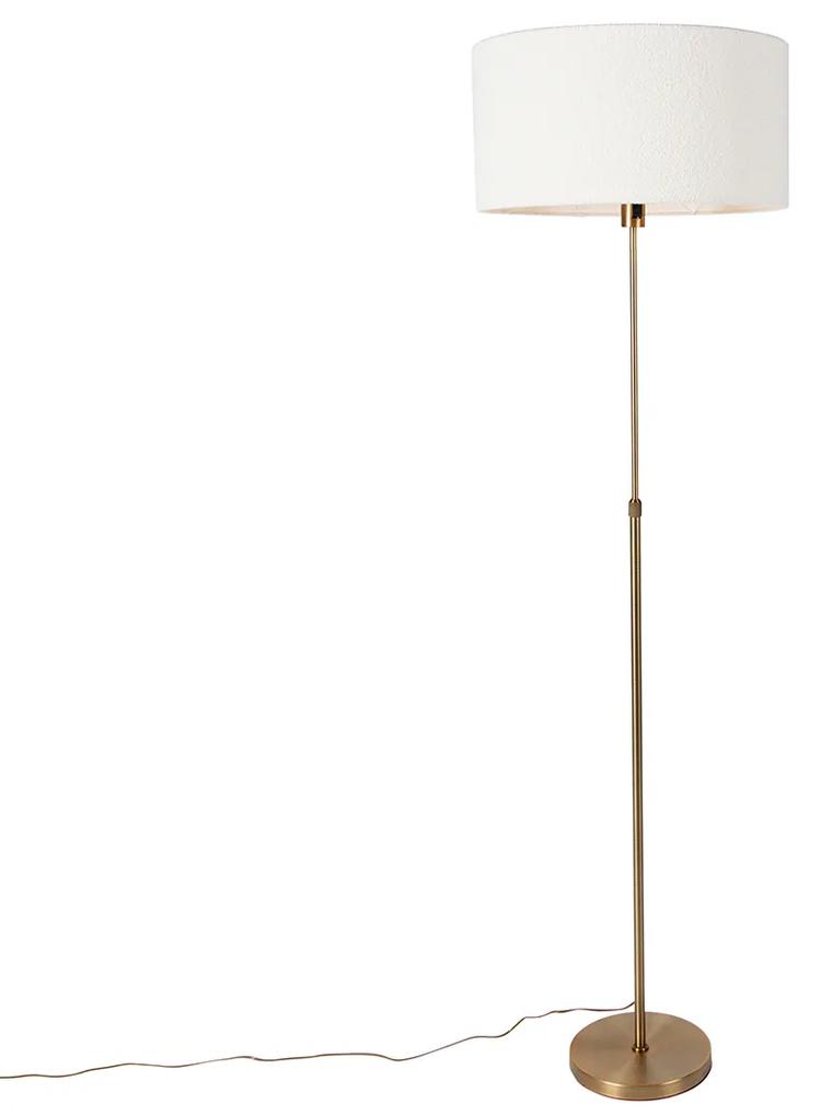 Vloerlamp verstelbaar brons met boucle kap wit 50 cm - Parte Design E27 rond Binnenverlichting Lamp