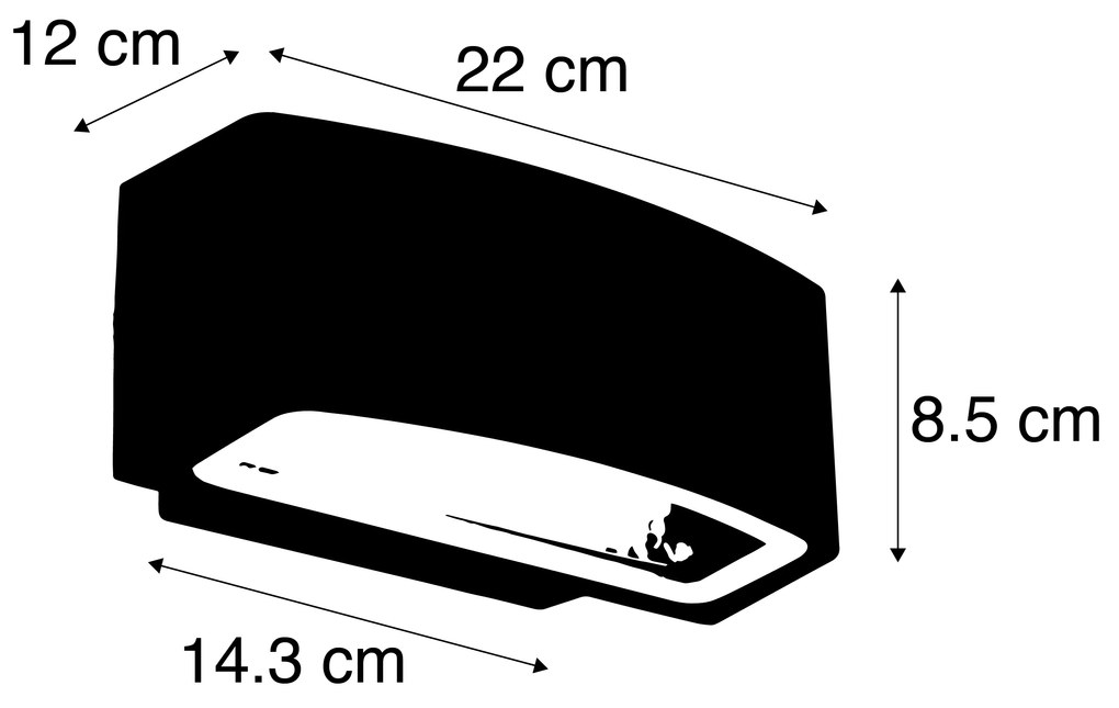 Modern buitenwandlamp antraciet 14,3 cm IP44 - Latina Modern E27 IP44 Buitenverlichting