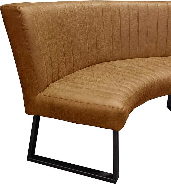 Eetkamerbank - Hengelo - lederlook Missouri cognac 03 - geschikt voor tafel 130 cm