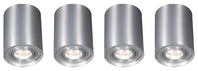 Set van 4 spots staal draai- en kantelbaar - Rondoo up