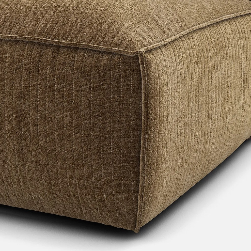 Loungebank element links voor modulaire bank, vintage ribfluweel, SEVEN