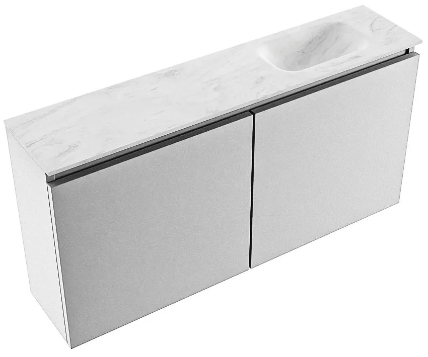 Mondiaz Ture DLux toiletmeubel 100cm plata met wastafel opalo rechts zonder kraangat