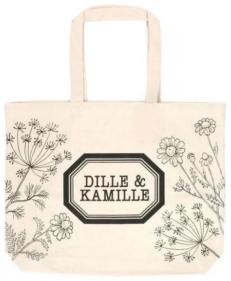 Canvas tas, Dille & Kamille, gerecycled katoen, groot, 40 x 50 x 10 cm