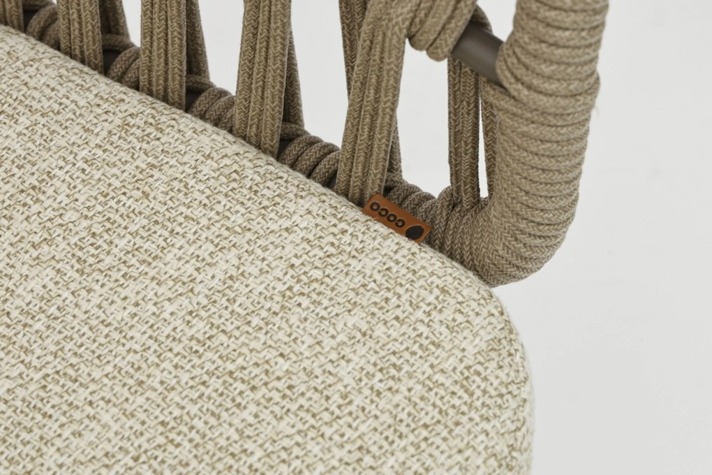 Tuinset Ronde Tuintafel 6 personen 158 cm Rope Zand/Beige Coco Viento/Trino