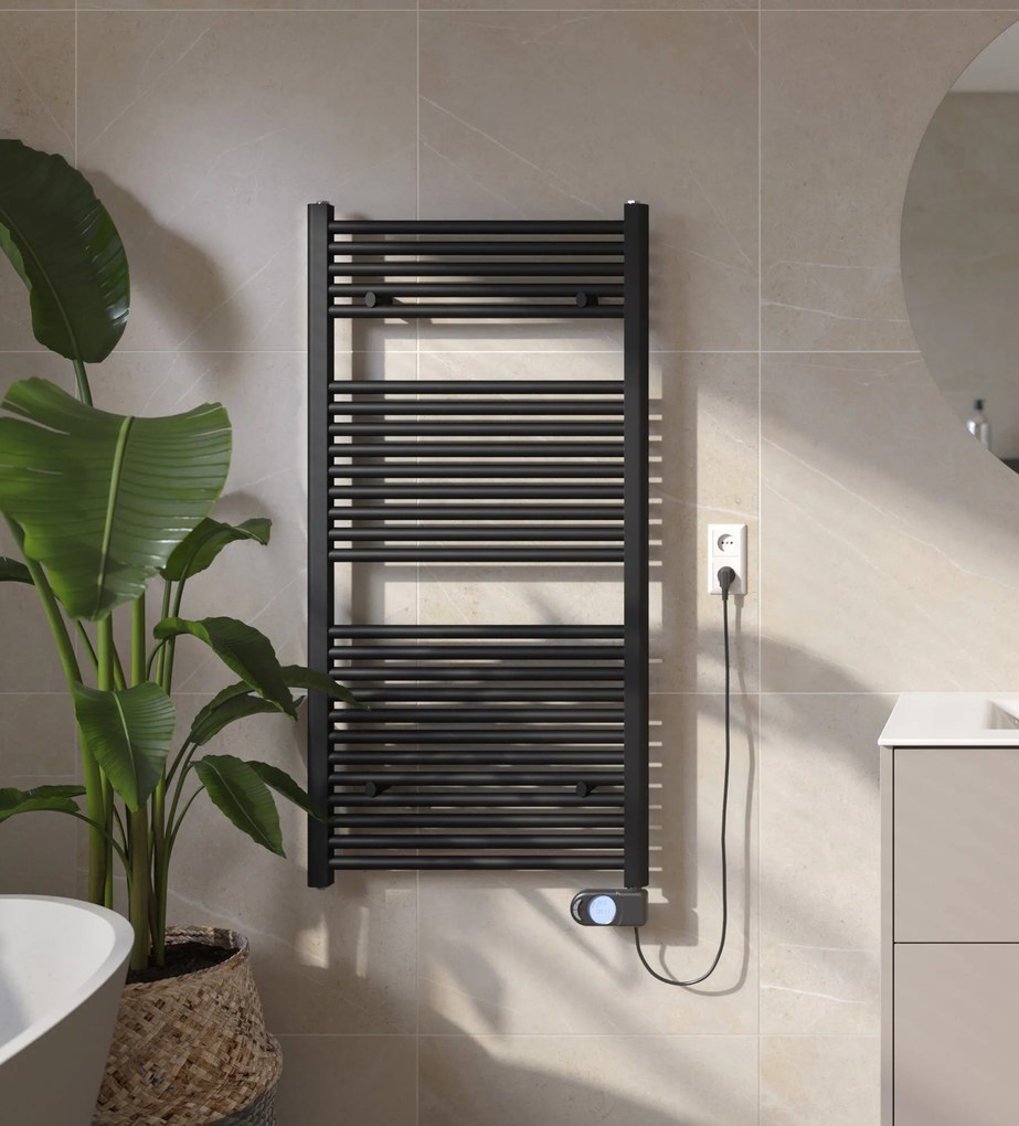 Saqu Fonti elektrische radiator 700W 60x118,5cm mat zwart