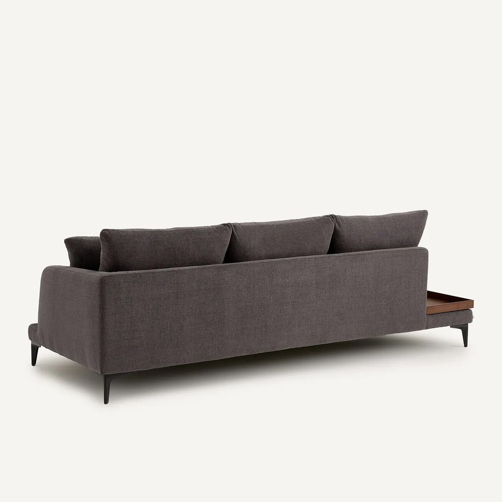 Halve bank met tafelblad, van gevlochten polyester, MODERNISTE