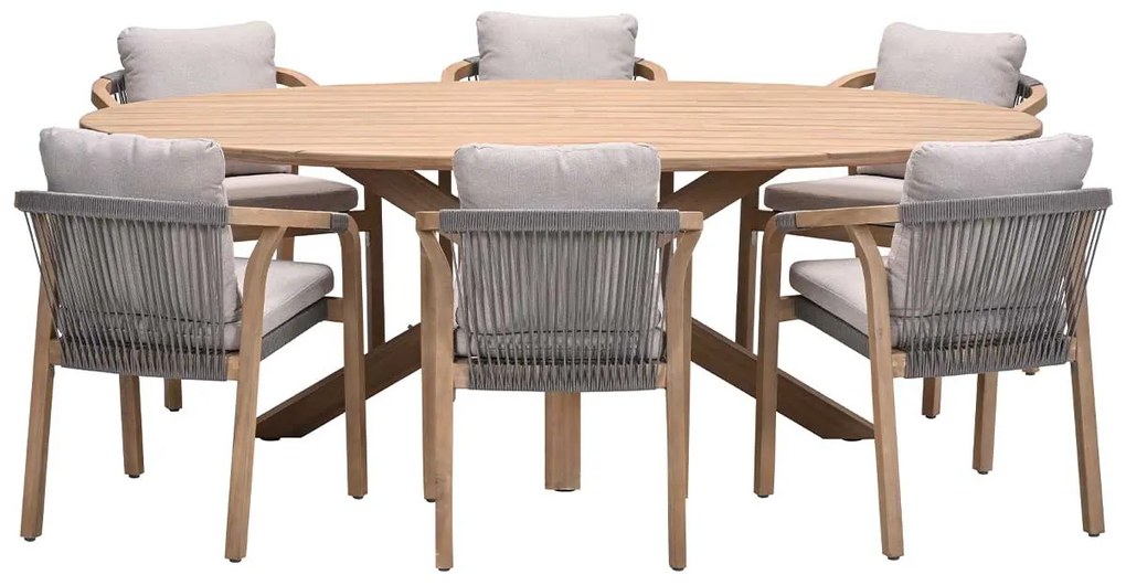 Garden Impressions Alora tuinset 7-delig - Tamako tuintafel ovaal 220x115 cm