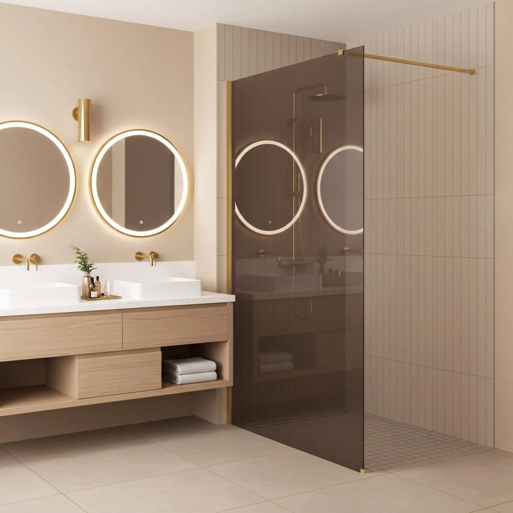 Walk-in douchewand Rea Flexi Brown / Gold 120