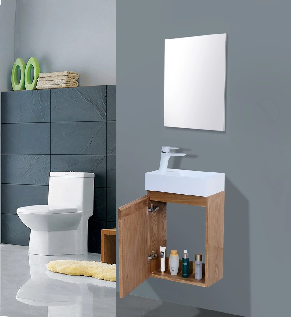 Lambini Designs Orion houten eiken toiletkast links