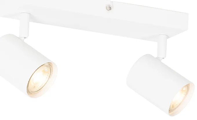 Moderne plafondlamp wit 2-lichts verstelbaar rechthoekig - Jeana