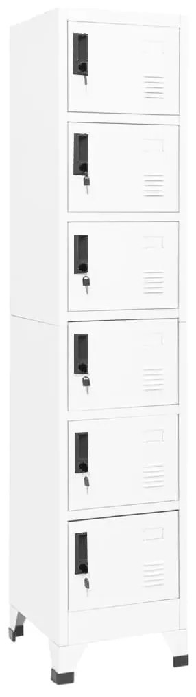 vidaXL Lockerkast 38x40x180 cm staal wit