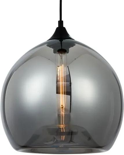 Smoke Glazen Design Hanglamp, ?30x27cm, Zwart