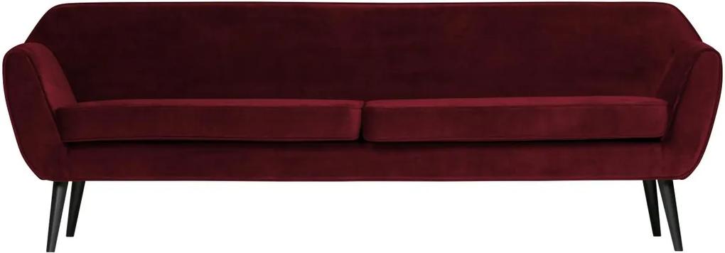 Woood Rocco xl sofa 230 cm fluweel red - Katoen polyester - Velvet - Woood - Velours Fluweel