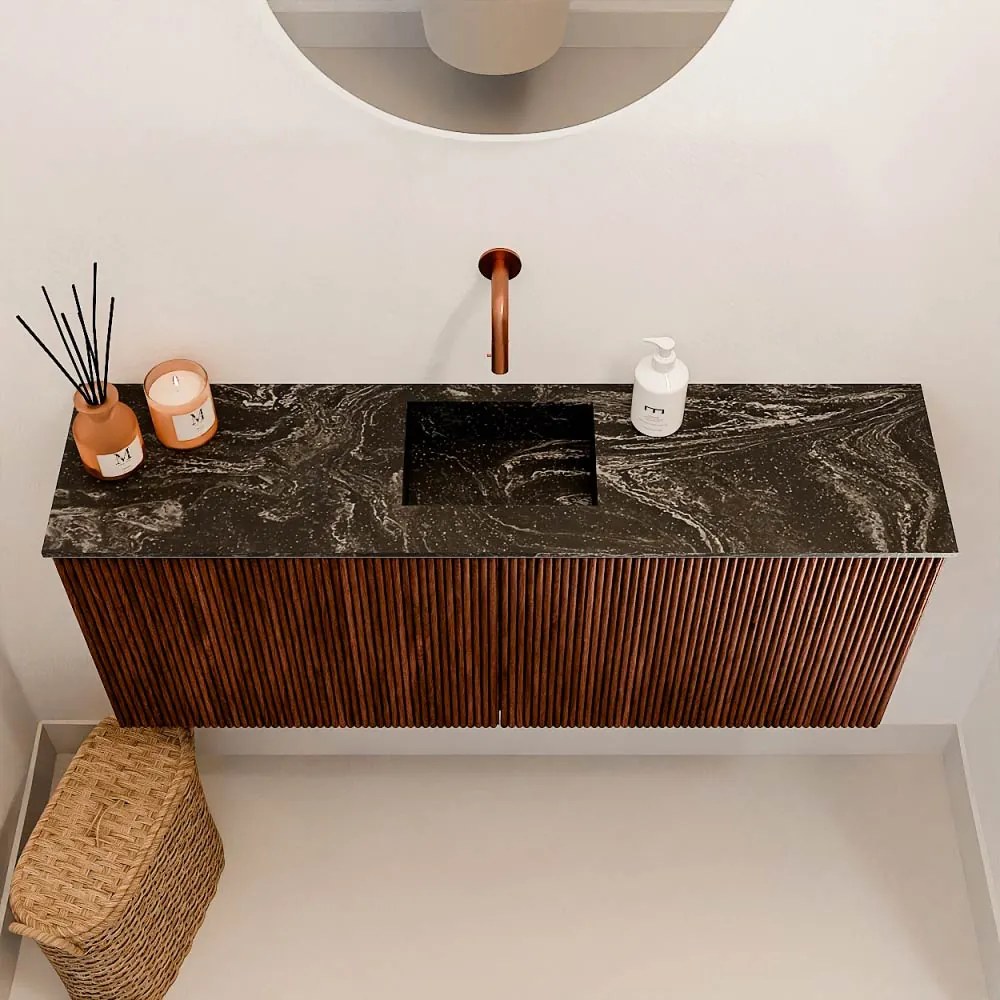 Mondiaz Joya DLux 100cm toiletmeubel ruby met wastafel faye midden zonder kraangat lava