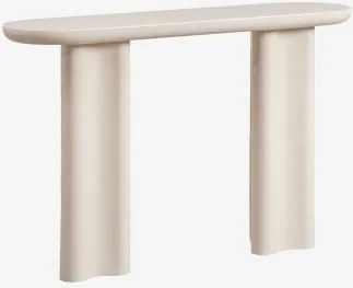 Ovale Halfronde Console 120x35 Cm In Mdf Breoniz Tapioca Beige - Sklum