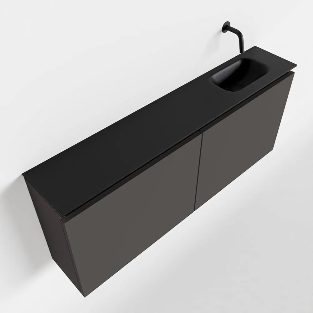Mondiaz Ture 120cm toiletmeubel dark grey met wastafel urban rechts geen kraangat