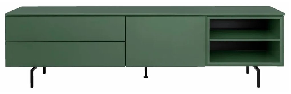 Tenzo Plain Mat Groen Tv-meubel Met Open Vak - 210x45x57cm.