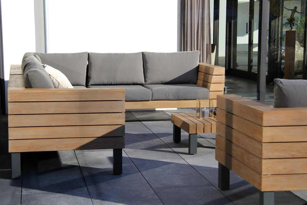 Hoek loungeset  Teak Old teak greywash 7 personen Lifestyle Garden Furniture Atlantic