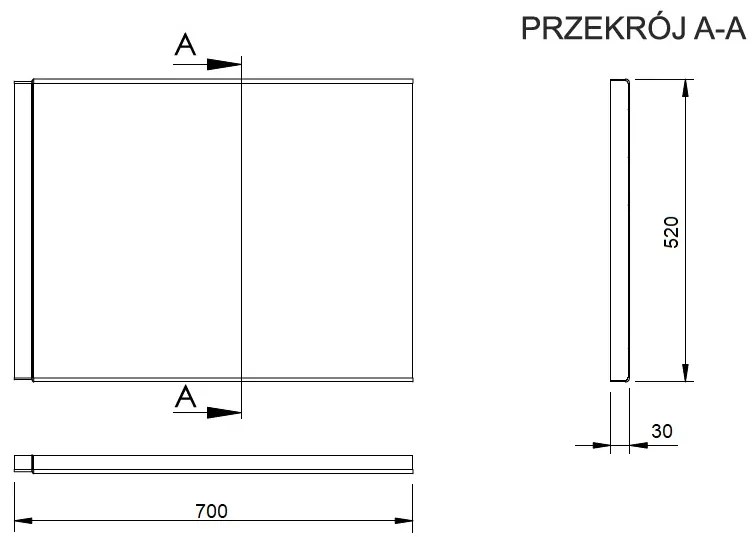 Plazan Modern badpaneel 70x52cm wit glans