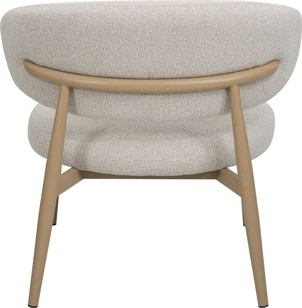 Fauteuil Eiken Met Creme Stof