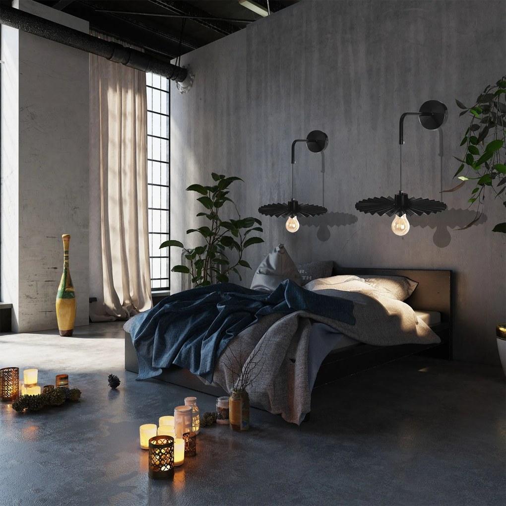 LAMPA ŚCIENNA KINKIET APP1355-1W BLACK 30 cm