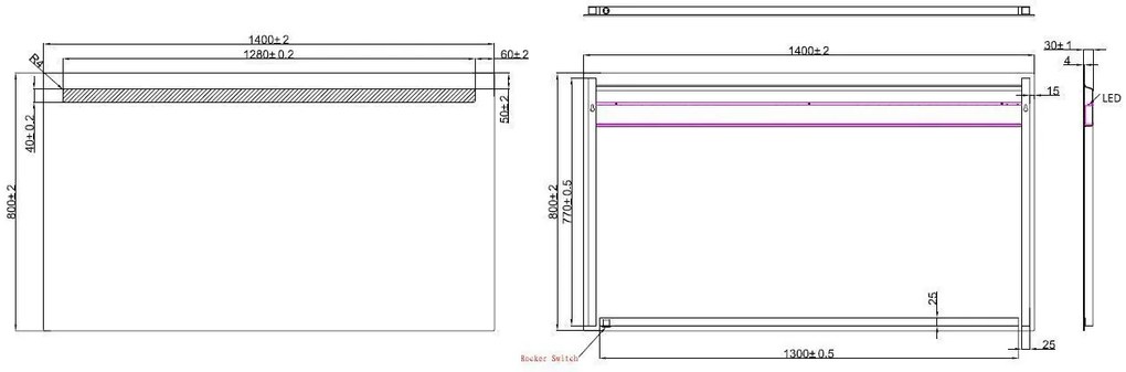 Mueller Shine LED spiegel 140x80cm