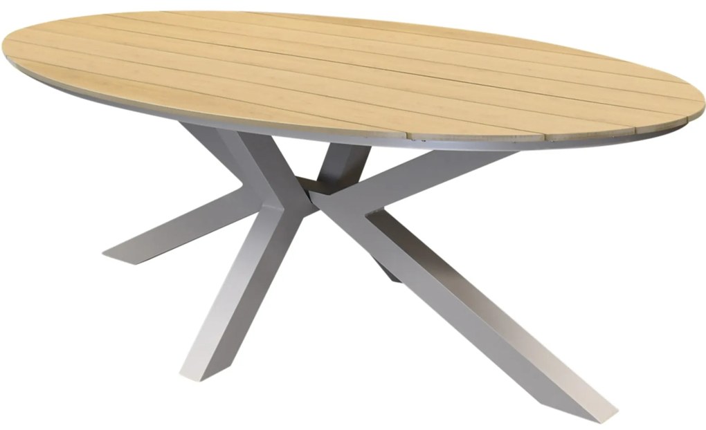 Salvador dining tuintafel ovaal latte 220x114xH75 cm  polywood blad zand