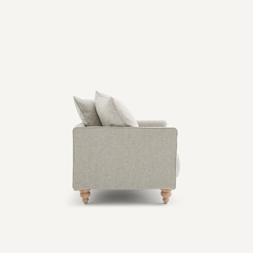 Fauteuil in structuurviscose en linnen, LAZARE