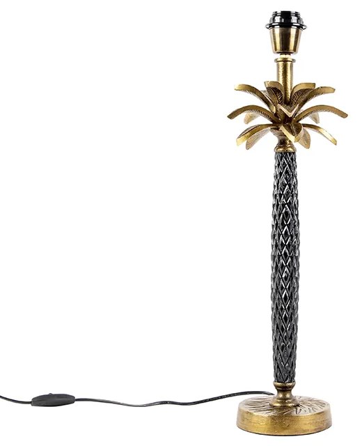 Art Deco tafellamp brons met zwart zonder kap - Areka