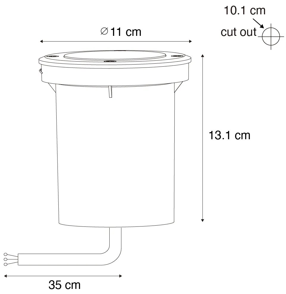 Set van 6 Moderne buiten grondspots staal 35 mm verstelbaar IP65 - Delux Modern GU10 IP65 Buitenverlichting