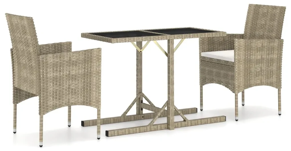 vidaXL 3-delige Tuinset beige