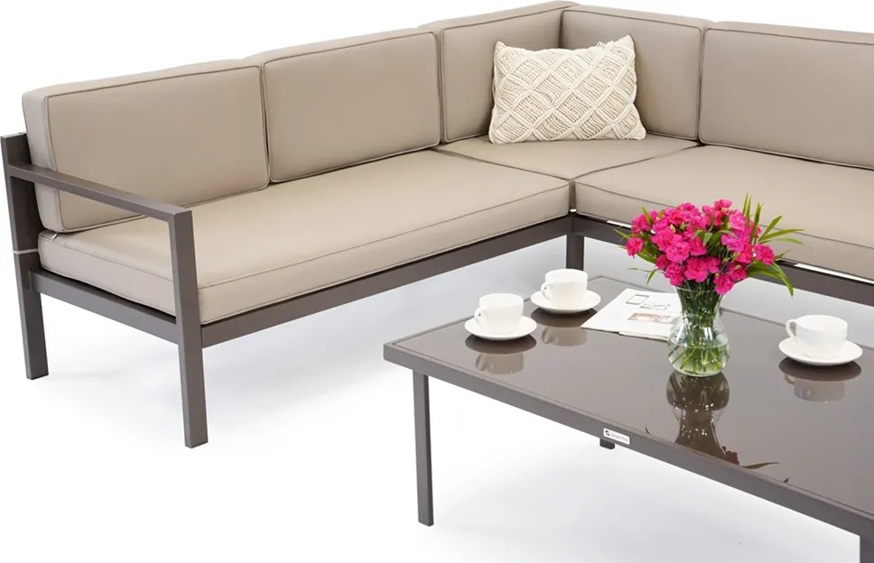 Garden Point Porto Hoekmeubelset 5 bruin