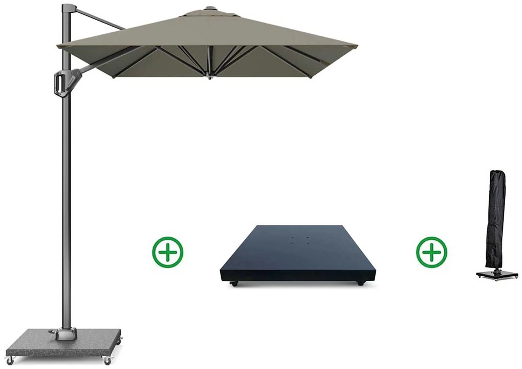 Zweefparasol  3x2m T1 (incl. voet + hoes) taupe Taupe-naturel-bruin Platinum Voyager