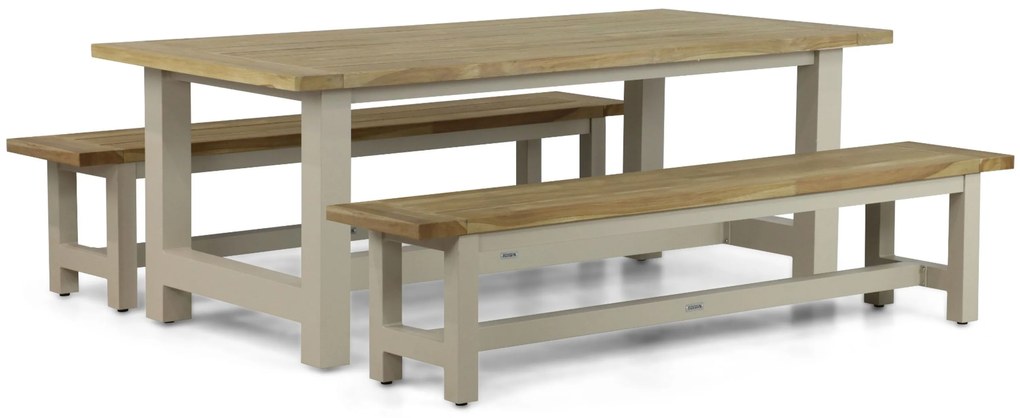 Picknick Set 4 personen 200 cm Aluminium/teak Old teak greywash Lifestyle Garden Furniture San