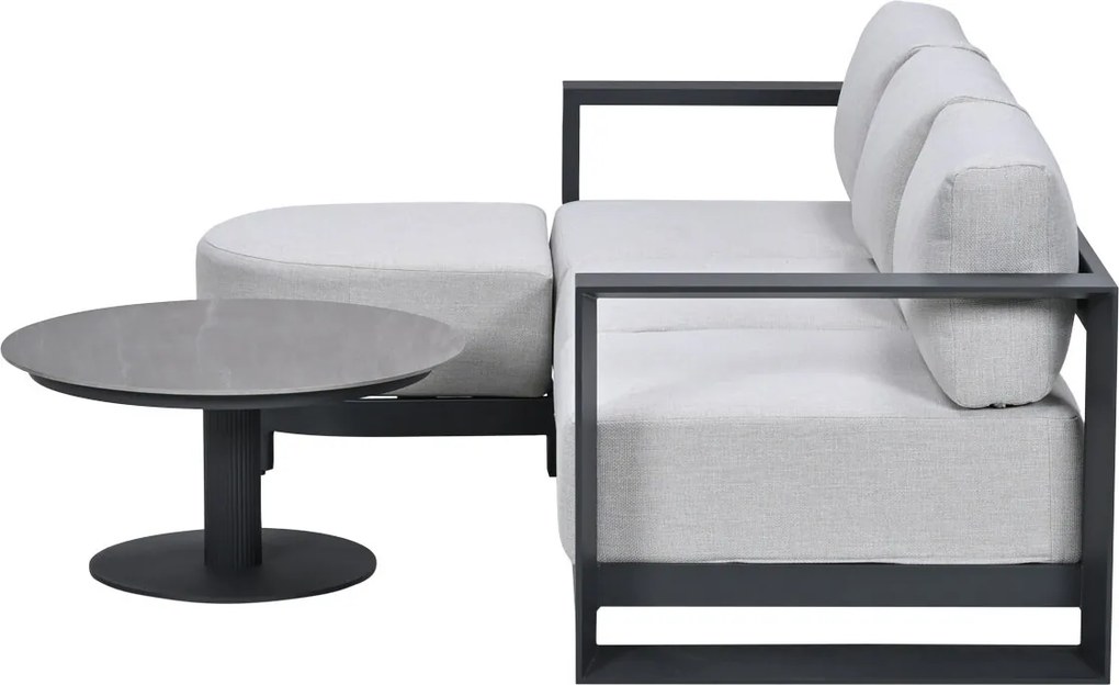 Garden Impressions Malakka loungeset 3-delig chaise longue - donker grijs