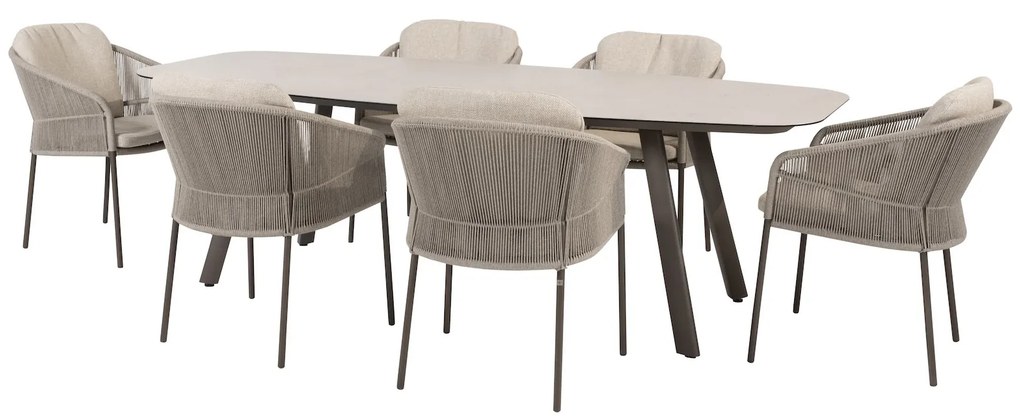 Florence Manolo dining tuinset 240x103xH75 cm  7 delig terre Taste 4SO