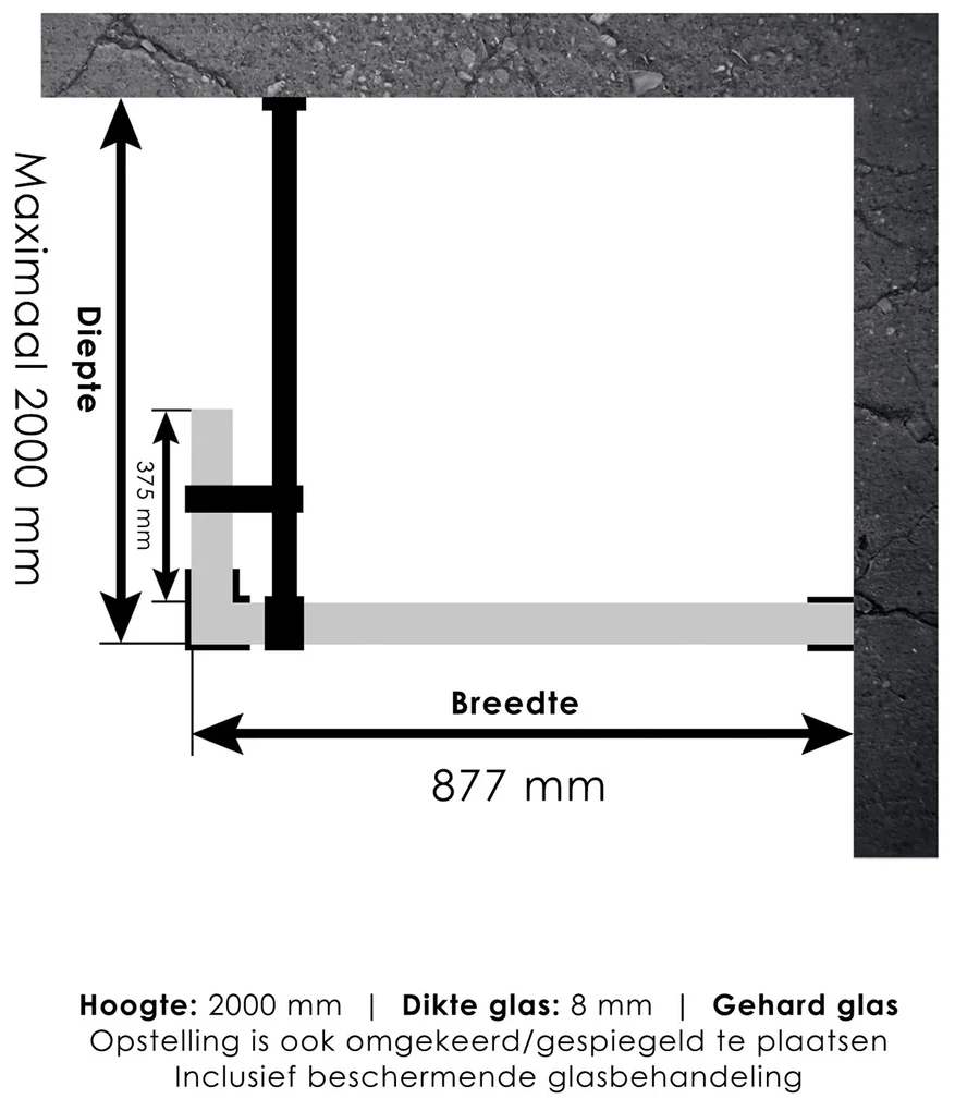 Brauer JC profielloze inloopdouche 90/40cm goud geborsteld