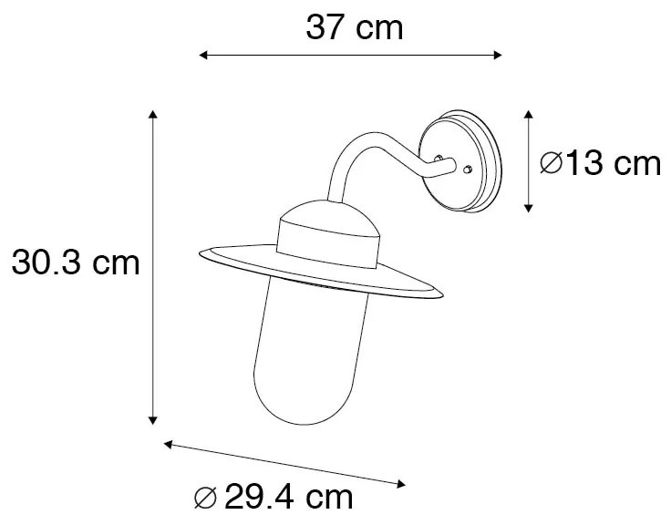 Moderne buitenwandlamp zwart IP44 - Kansas