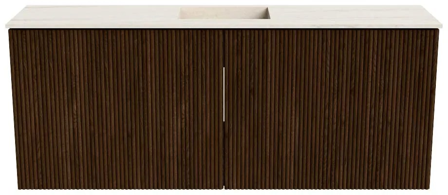 Mondiaz Joya DLux 100cm toiletmeubel walnut met wastafel faye midden 1 kraangat meli