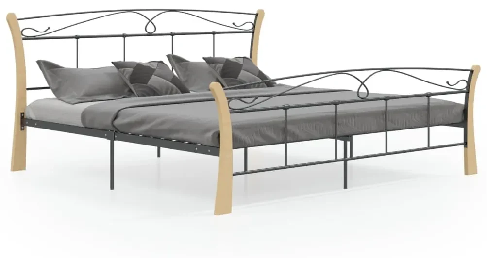 vidaXL Bedframe metaal zwart 200x200 cm