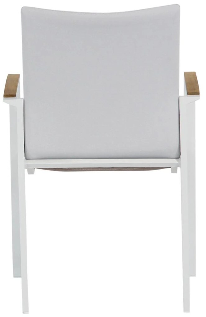 Tuinset Ronde Tuintafel 6 personen 160 cm Aluminium/teak Wit  Lifestyle Garden Furniture Brandon/Wellington