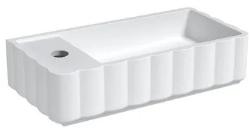 Riho Catching waves Fontein - 44x22cm - 1 kraangat links - solid surface - mat wit W045003105
