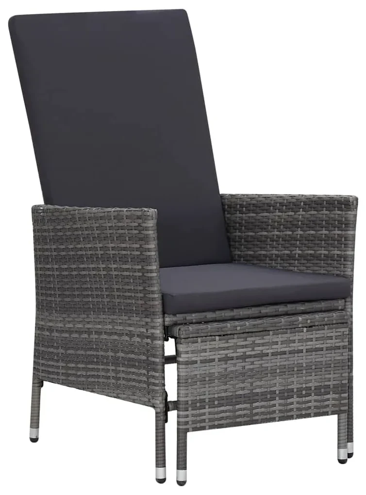vidaXL 2-delige Loungeset met kussens poly rattan grijs